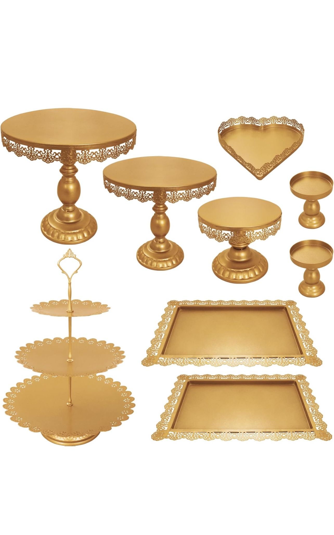 Set of 9 Cake Stands Metal  (New in Box)