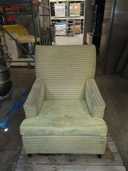 Hotel style Upholstered Accent Armchair Green Triangle Pattern