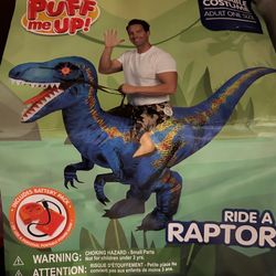 Adults Halloween inflatable costume RIDE A RAPTOR