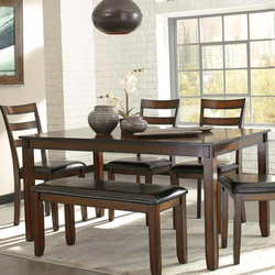 Ashley Dining Set w Bench, Leatherette