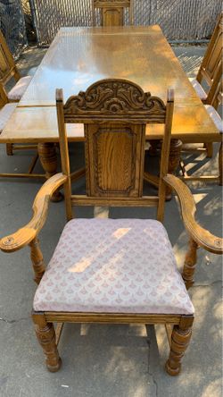 Antique solid oak dining table