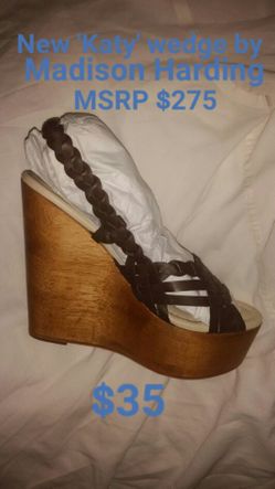 New Sz 8.5 Women's Madison Harding wedge heels sandals NIB