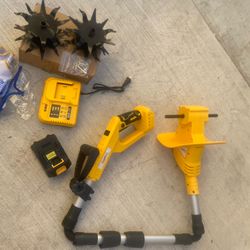 Cordless Electric Garden Tiller Cultivator w/Battery & Charger