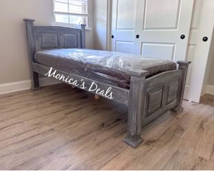 Twin Solid Wood Bed With Mattress $400
