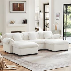 Sectional Cocuh with Storage Seats and Storage Ottomans（3seat)