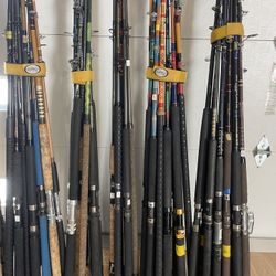 FISHING RODS, OCEAN, LAKE. EVERYTHING YOU NEED