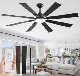 62 in. Indoor/Outdoor Matte Black Ceiling Fan