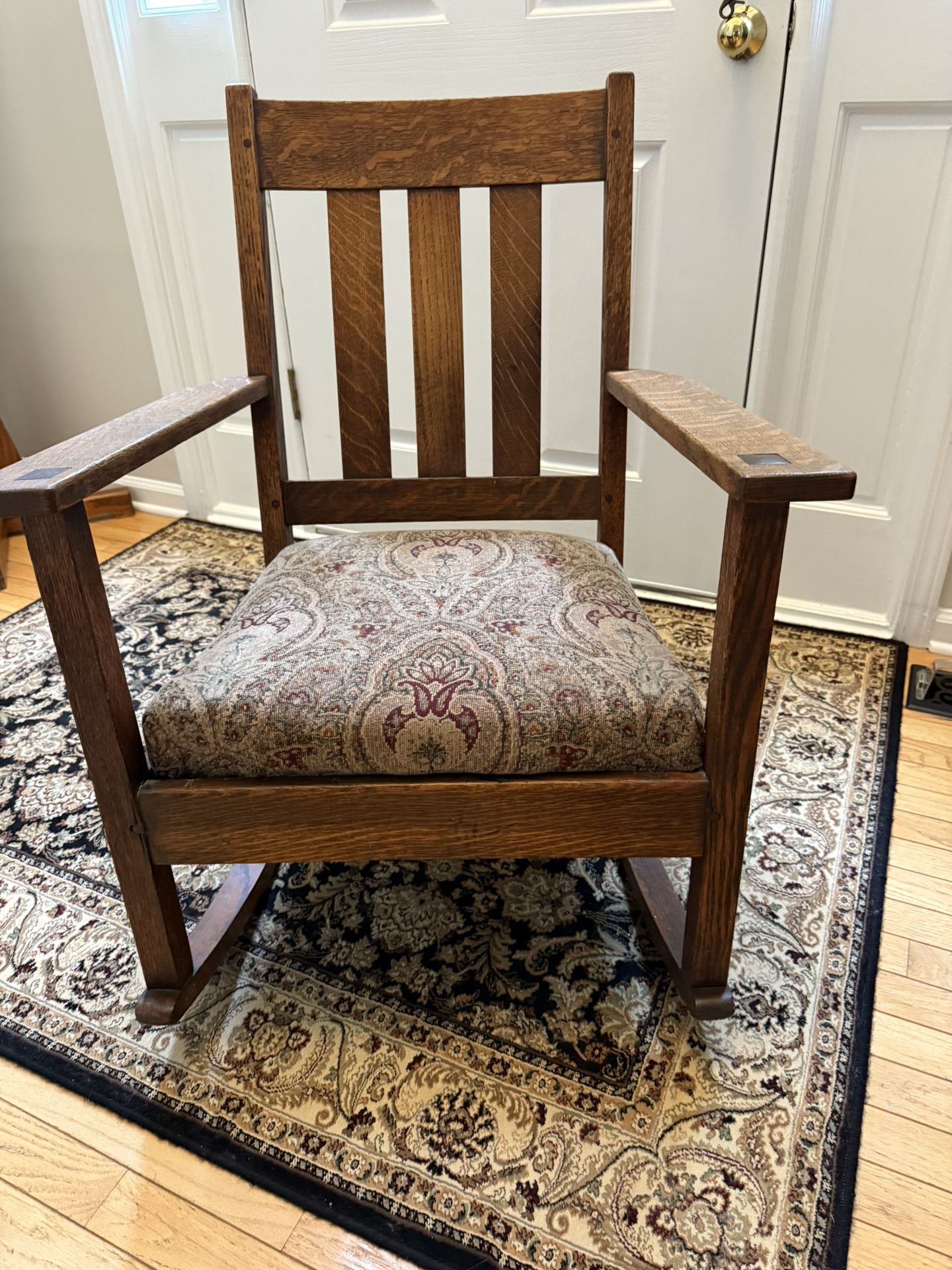 Antique Mission/Arts & Crafts Rocker, Qtr Sawn Oak