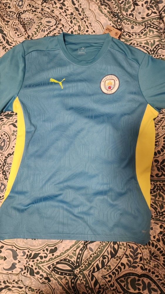 Puma Manchester City FC Training Soccer Jersey Men's Shirt NWT 777521 11 Sz Large