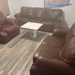 Brown Leather Couch