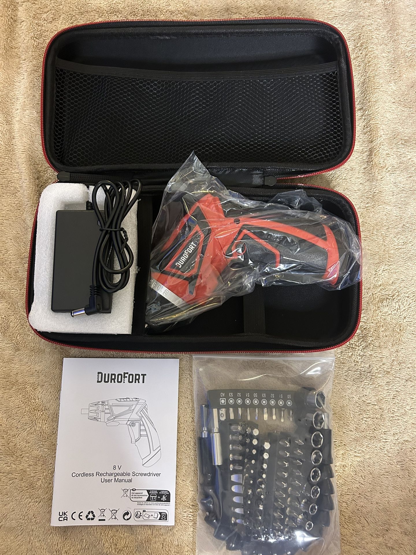 DuroFort 8 V Cordless Electric Screwdriver Kit