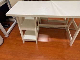 Writing computer desk - 47 inch - with 2 open tier shelves
