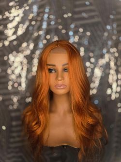24" ginger orange  synthetic hair wig new