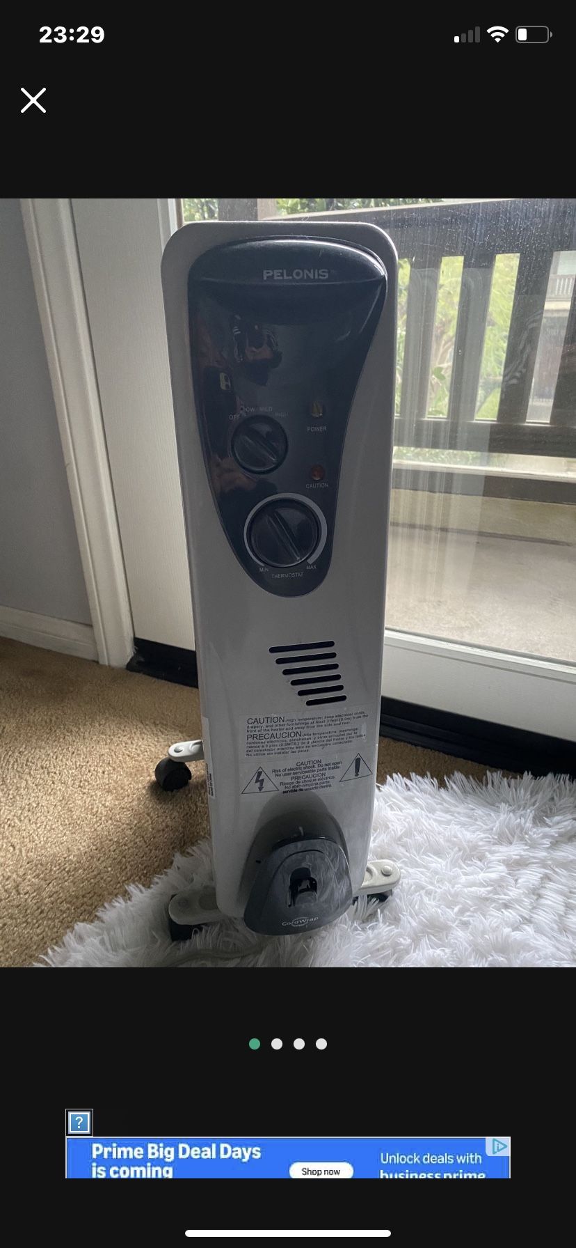 Pelonis Portable Space Heater 1500W