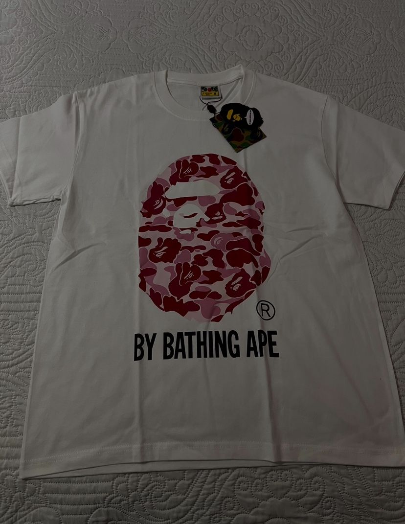 White And Pink Bape Shirt