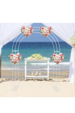 8.53 ft White Metal Wedding Arch Metal Flower Holder,Heavy Duty Balloon Arch Backdrop Arch Stand for Wedding,Garden,Yard,Indoor Outdoor Party Decorati