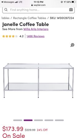 Elegant Janelle Coffee Table brand new hardly used and preassembled