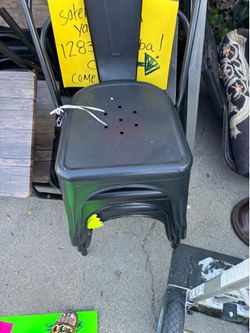 Black metal chairs