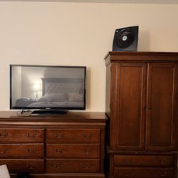 All Three Items Only 75.00 Dresser, Armoire, 60”” & Samsung Tv 