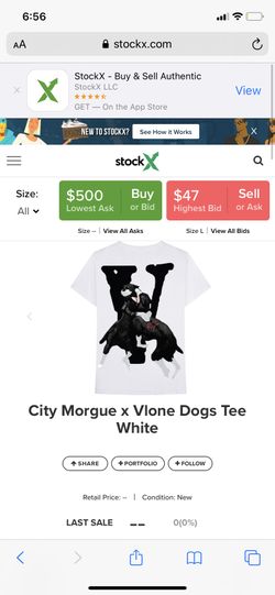 Vlone x City morgue Dogs tee White