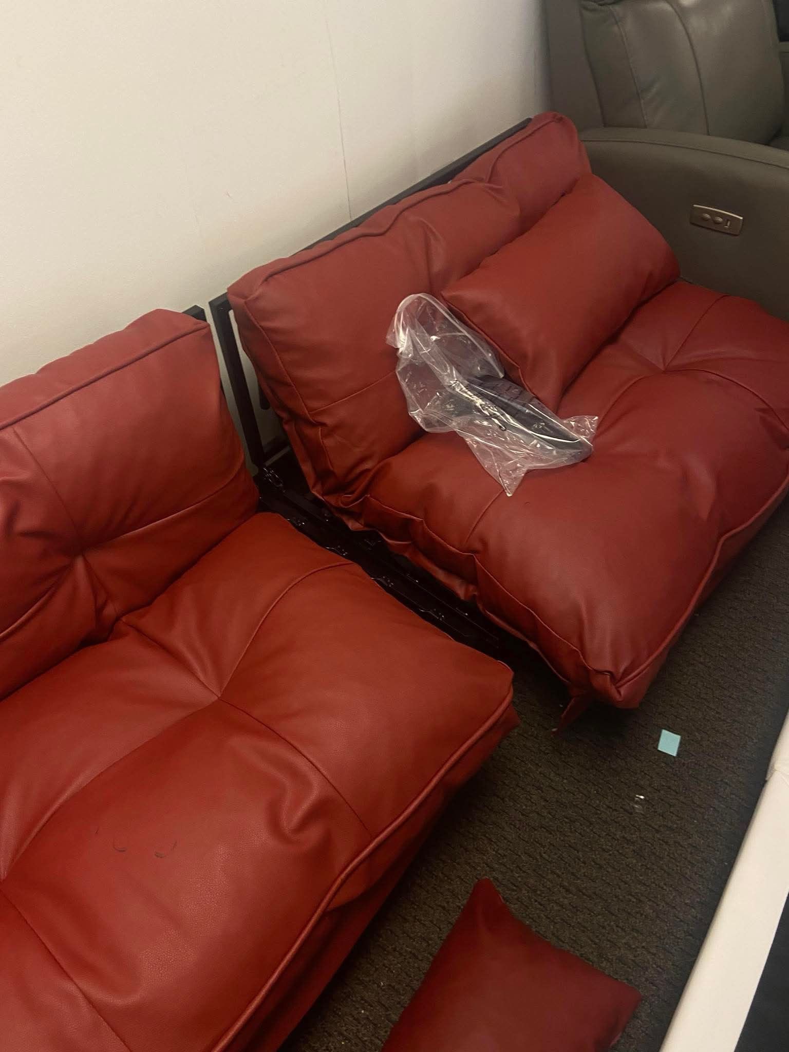 Lether futon 2 separate seats 25hightx25lingthx69with