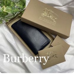 BURBERRY Leather Wallet With Box 