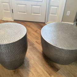 Matching Steel Drum Coffee And End Table
