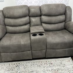 Sparta Shadow/grey Reclining Sofa/couch
