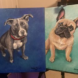 Custom Pet Portrait Paintings, 