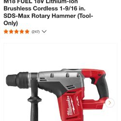 Milwaukee SDS ROTARY HAMMER CORDLESS OPEN BOX