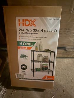 HDX 3-Shelf Wire Storage Unit Black