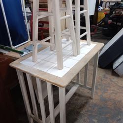 Table With Two Bar Stools 