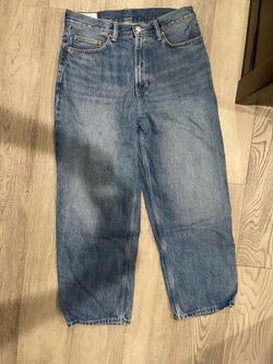 High-Rise Wide Leg Blue Jeans