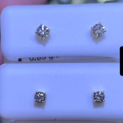 10K .21CT Natural Diamonds Screw Back Earrings 
