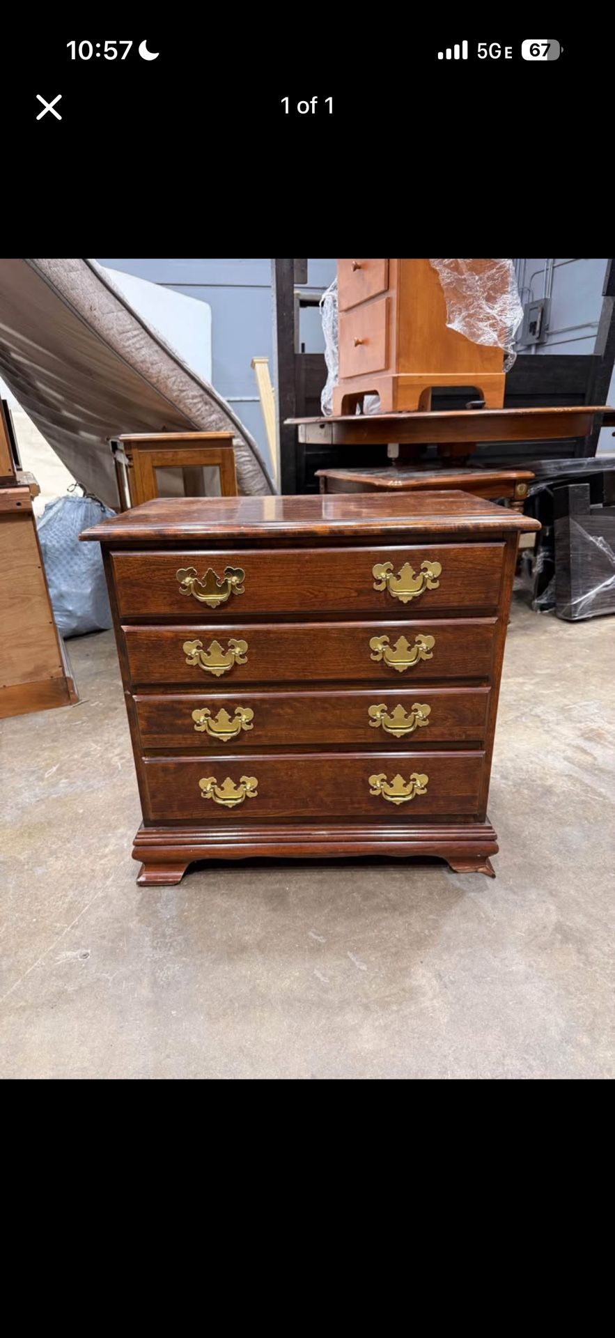 Vintage 4-Drawer Wood Chest / Accent Dresser