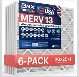 20x20x1 Air Filter MERV 13 (6-Pack)