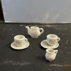 Miniature Doll House Ceramic Tea Set