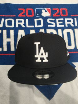 Los Angeles Dodgers Black With White LA Snapback