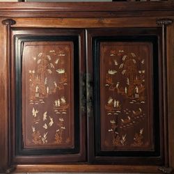 Authentic Antique Chinese Cabinet With Genuine Bone Inlay