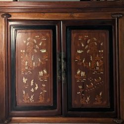 Authentic Antique Chinese Cabinet With Genuine Bone Inlay