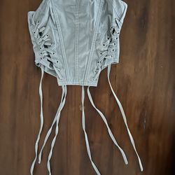 Fashion Nova Grey Corset Top 
