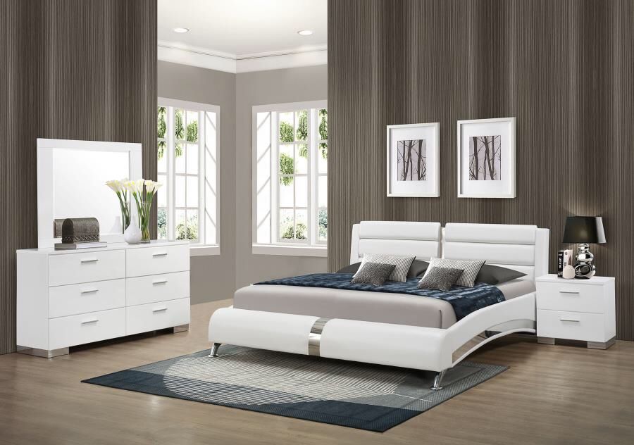 4 Piece Bedroom Set Include Queen Bed, Dresser, Mirror, 1 Nightstand…Optional Chest and sizes can be added