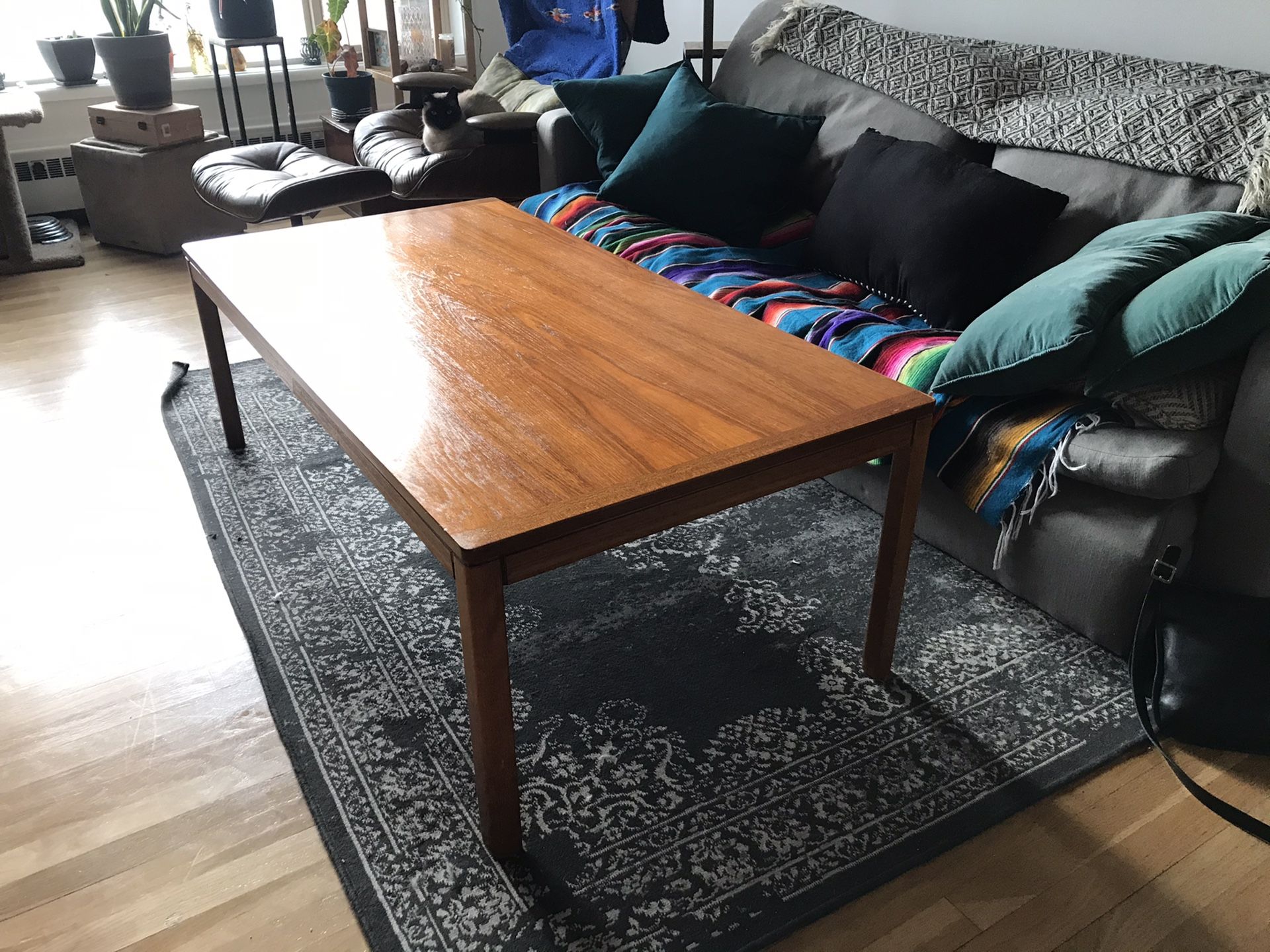 MId Century Modern teak coffee table, tall