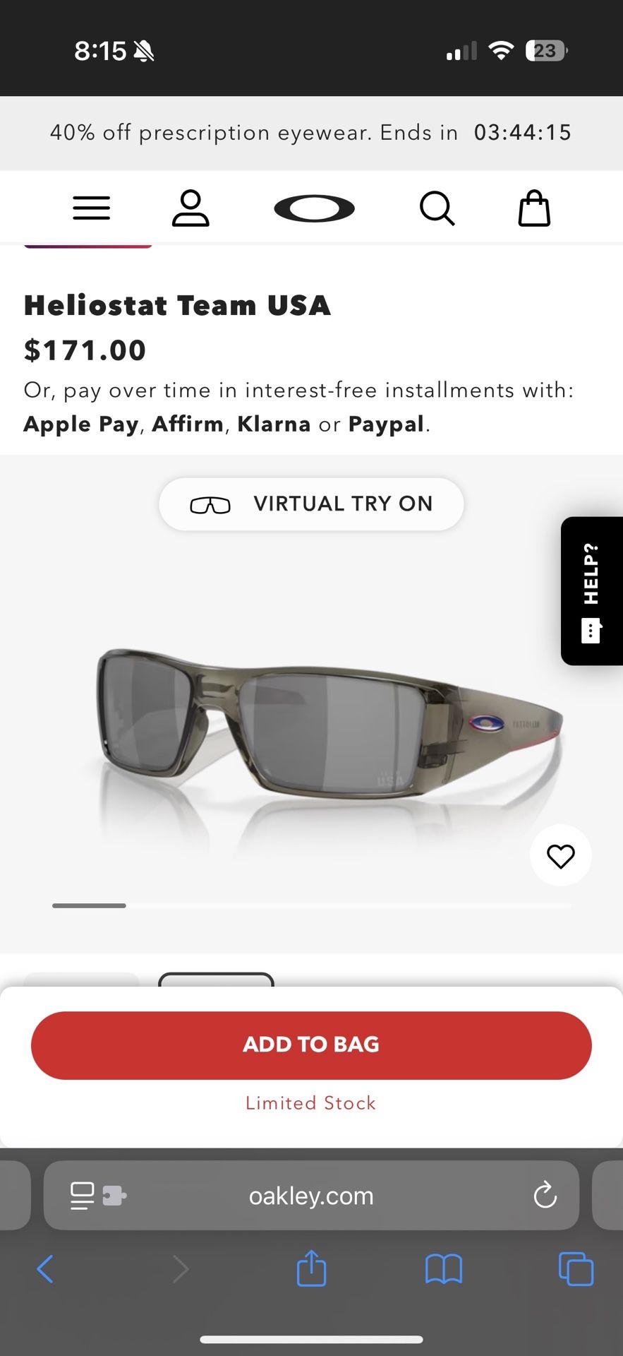 Heliostat Team USA Oakley Sunglasses