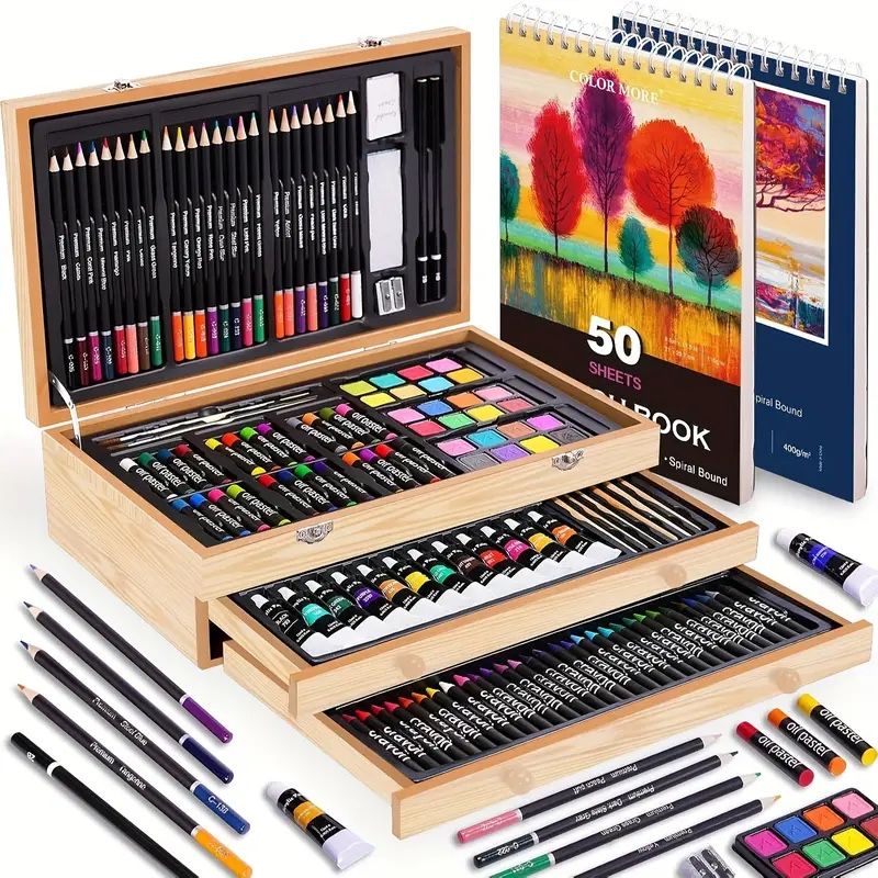 145pcs Deluxe Wooden Art Set