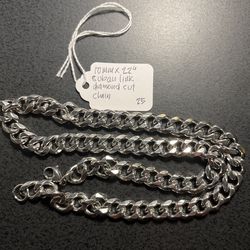 Cuban Link Diamond Cut Stainless Steel Chains