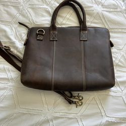 RUSTIC TOWN Leather Cross Body Bag for Women - Laptop Satchel 