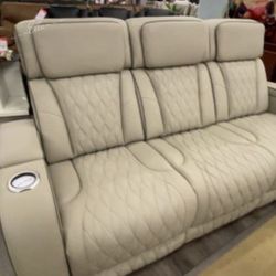 Boyington Caramel Power Reclining Sofa $10 Down Payment Financing and Delivery available