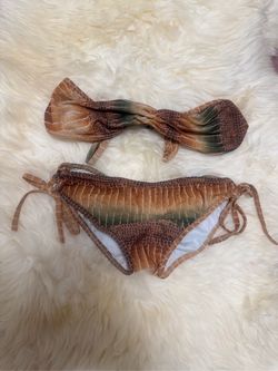 New small animal print bikini festival rave raver dance outfit lingerie y2k boho