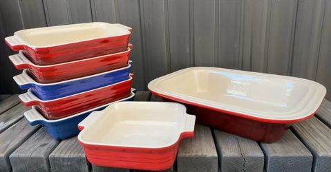8-Piece Le Creuset Premium Red & Blue Baking Set